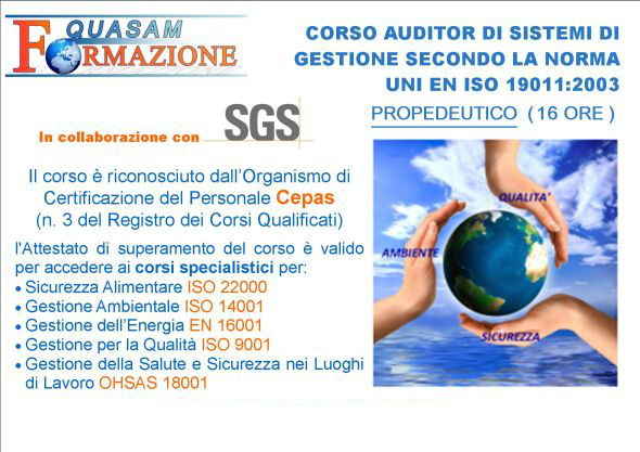 Auditor di sistemi di gestione SantaMaria Capua Vetere (CE) Auditor di sistemi di gestione secondo la norma Uni En Iso 19011:2003