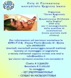 Corso Ricostruzione Unghie Roma, SADIFOR