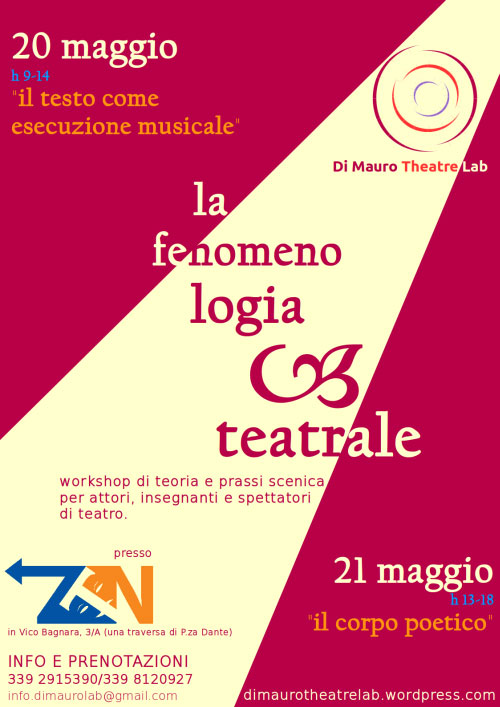 Workshop Fenomenologia Teatrale Napoli 2017