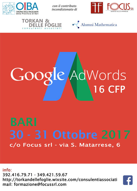 Corso Google AdWords Bari 2017