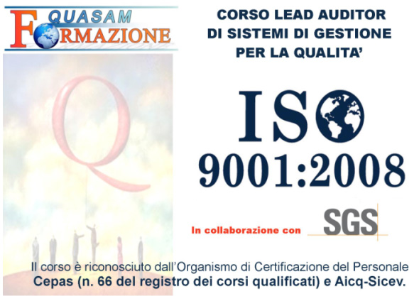 Corso Lead Auditor Sistemi Gestione Qualità ISO 9001:2008 