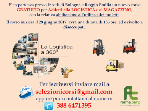Corso Addetto logistica e magazzino Reggio Emilia 2017